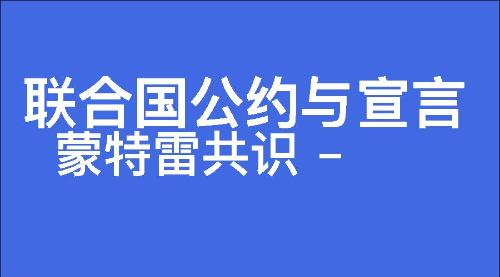 蒙特雷共识 - 联合国公约与宣言