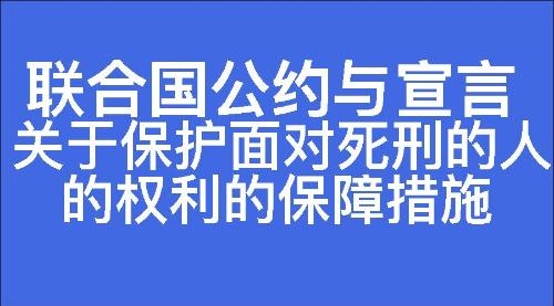 关于保护面对死刑的人的权利的保障措施