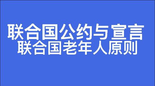 联合国老年人原则