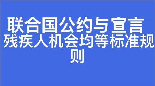 残疾人机会均等标准规则