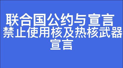 禁止使用核及热核武器宣言