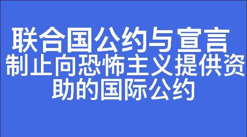 制止向恐怖主义提供资助的国际公约
