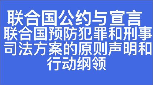 联合国预防犯罪和刑事司法方案的原则声明和行动纲领