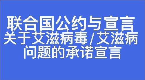 关于艾滋病毒/艾滋病问题的承诺宣言