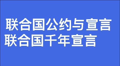 联合国千年宣言