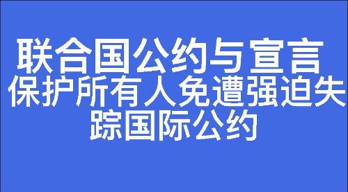 保护所有人免遭强迫失踪国际公约