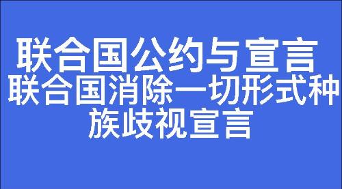 联合国消除一切形式种族歧视宣言