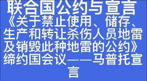 《关于禁止使用、储存、生产和转让杀伤人员地雷及销毁此种地雷的公约》缔约国会议——马普托宣言