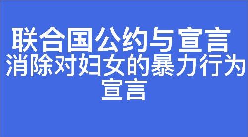 消除对妇女的暴力行为宣言