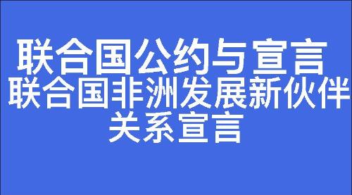 联合国非洲发展新伙伴关系宣言