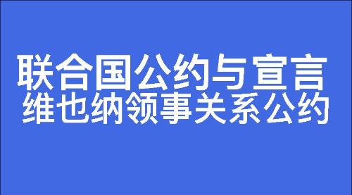 维也纳领事关系公约