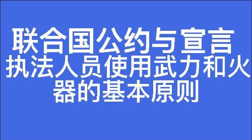 执法人员使用武力和火器的基本原则