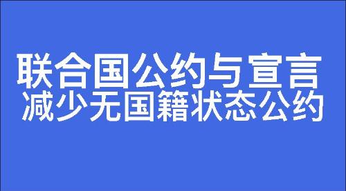 减少无国籍状态公约