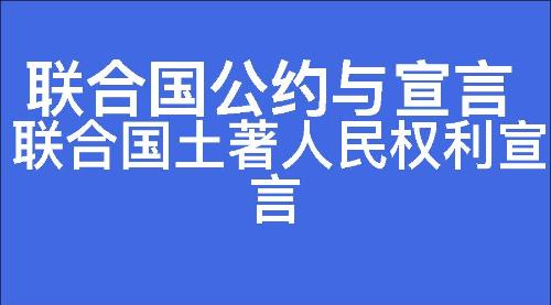 联合国土著人民权利宣言