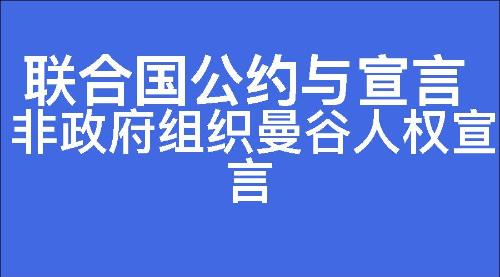 非政府组织曼谷人权宣言