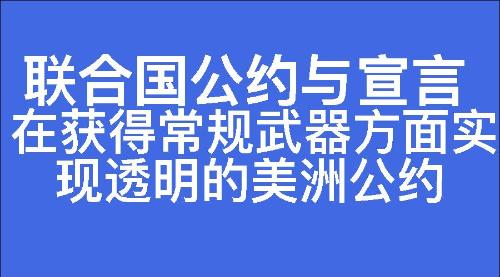 在获得常规武器方面实现透明的美洲公约