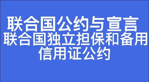 联合国独立担保和备用信用证公约