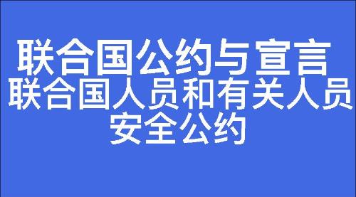 联合国人员和有关人员安全公约