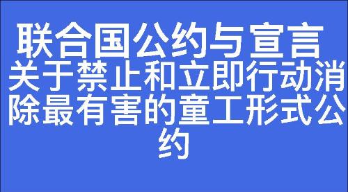 关于禁止和立即行动消除最有害的童工形式公约