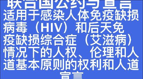 适用于感染人体免疫缺损病毒（HIV）和后天免疫缺损综合症（艾滋病）情况下的人权、伦理和人道基本原则的权利和人道宣言