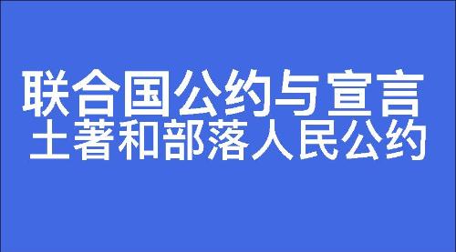 土著和部落人民公约