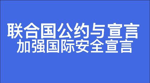 加强国际安全宣言