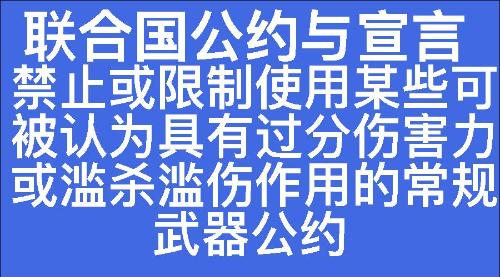 禁止或限制使用某些可被认为具有过分伤害力或滥杀滥伤作用的常规武器公约