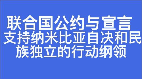 支持纳米比亚自决和民族独立的行动纲领