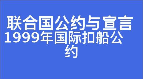 1999年国际扣船公约